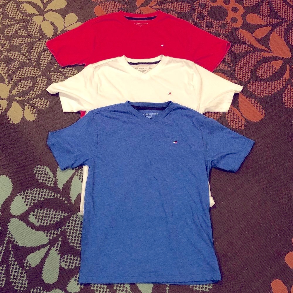 (3) Tommy Hilfiger V-Neck Tees
